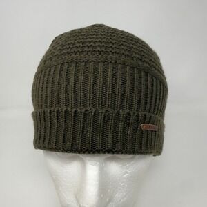 Ted Baker London Mens Olive Green Merino Wool Cashmere Blend Beanie Made in UK